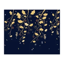 Kirkland's Home Gingko On Navy Peel And Stick Wall Mural- Wall Murals & Wall Decals