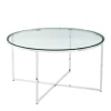 Kirkland's Home Glass & Chrome X-Base Coffee Table- Coffee Tables