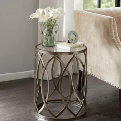 Kirkland's Home Glass And Metal Accent Table- Accent & End Tables