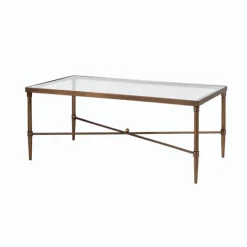 Kirkland's Home Glass And Metal Rectangle Porter Coffee Table- Coffee Tables