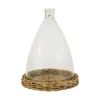Kirkland's Home Glass And Wicker Base Cloche- Decorative Accents