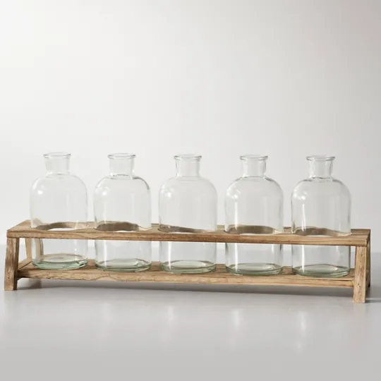 Kirkland's Home Glass Bottle Vase And Crate 5-Pc. Set- Vases