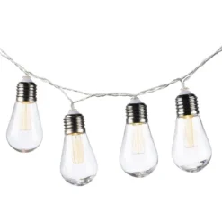 Kirkland's Home Glass Bulb Solar Outdoor String Lights- Outdoor Lighting