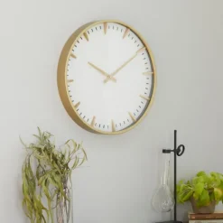 Kirkland's Home Glass Frame Gold Accent Wall Clock- Clocks
