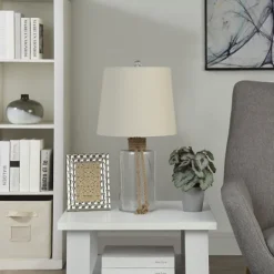 Kirkland's Home Glass Jug Table Lamp With Rope Trim- Table Lamps