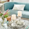 Kirkland's Home Glass Ornate 2-Pc. Pillar Candle Holder Set- Candle Holders