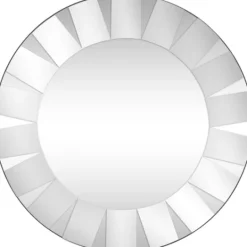 Kirkland's Home Glass Petal Round Beveled Mirror- Decorative Mirrors