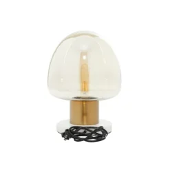Kirkland's Home Glass Shade Gold Mushroom Table Lamp- Table Lamps