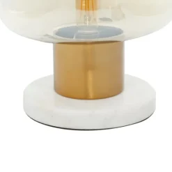 Kirkland's Home Glass Shade Gold Mushroom Table Lamp- Table Lamps