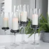 Kirkland's Home Glass Stem Hurricanes, Set Of 3- Candle Holders