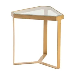 Kirkland's Home Glass Top Triangle Accent Table- Accent & End Tables