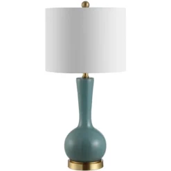 Kirkland's Home Glazed Blue Glass Teardrop Table Lamp- Table Lamps