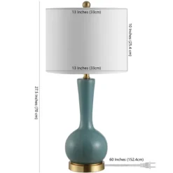 Kirkland's Home Glazed Blue Glass Teardrop Table Lamp- Table Lamps