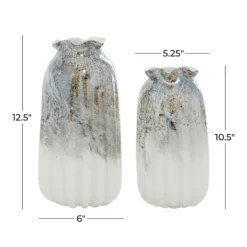 Kirkland's Home Glazed Gray Glass Vases, Set Of 2- Vases