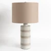Kirkland's Home Glazed Sand Stripes Table Lamp- Table Lamps