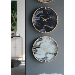 Kirkland's Home Gold And Black Marble Face Wall Clock- Clocks