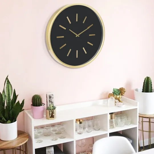 Kirkland's Home Gold And Black Modern Wall Clock- Clocks