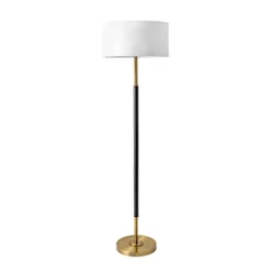 Kirkland's Home Gold And Black Simple Stem Floor Lamp- Floor Lamps