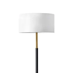 Kirkland's Home Gold And Black Simple Stem Floor Lamp- Floor Lamps