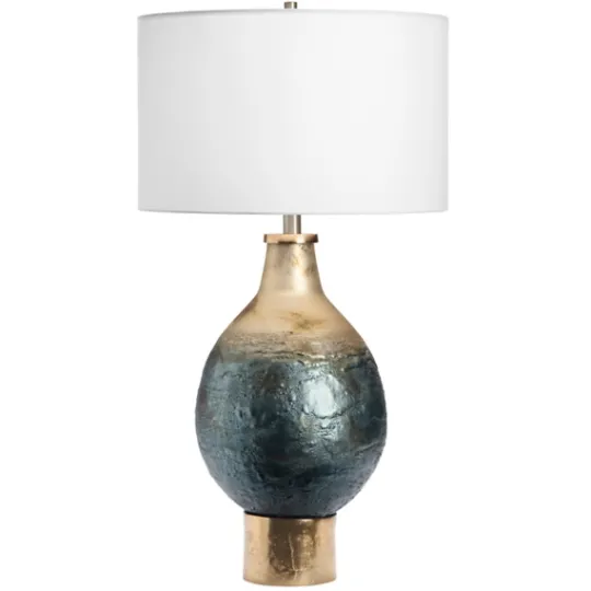 Kirkland's Home Gold And Navy Ombre Glass Orb Table Lamp- Table Lamps