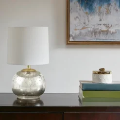 Kirkland's Home Gold And Silver Mercury Glass Table Lamp- Table Lamps