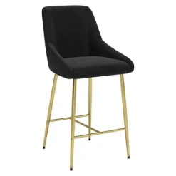 Kirkland's Home Gold And Velvet Counter Stool- Bar Stools & Counter Height Stools