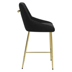 Kirkland's Home Gold And Velvet Counter Stool- Bar Stools & Counter Height Stools