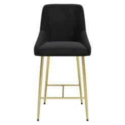 Kirkland's Home Gold And Velvet Counter Stool- Bar Stools & Counter Height Stools