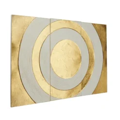 Kirkland's Home Gold And White Abstract Ripple Wall Plaque- Wall Plaques