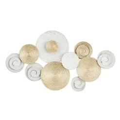 Kirkland's Home Gold And White Round Layered Plates Wall Sculpture- Wall Plaques