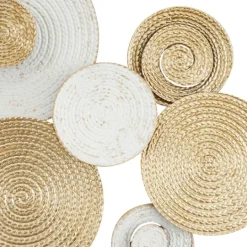 Kirkland's Home Gold And White Round Layered Plates Wall Sculpture- Wall Plaques