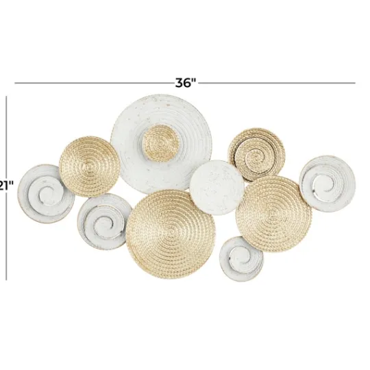 Kirkland's Home Gold And White Round Layered Plates Wall Sculpture- Wall Plaques