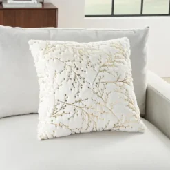 Kirkland's Home Gold Branches Faux Fur Throw Pillow- Pillows