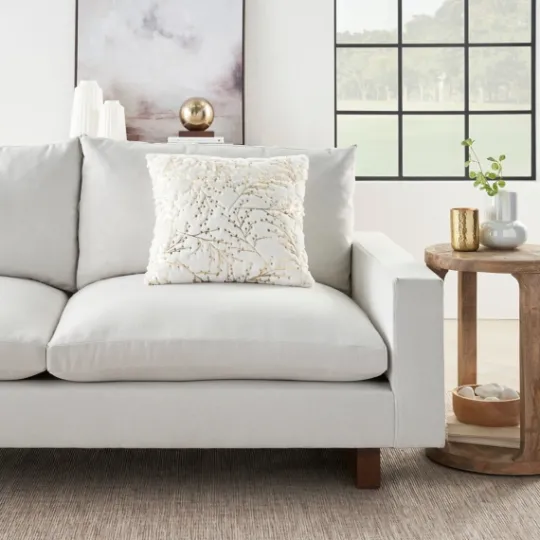 Kirkland's Home Gold Branches Faux Fur Throw Pillow- Pillows
