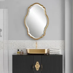 Kirkland's Home Gold Curved Beveled Frame Mirror- Decorative Mirrors