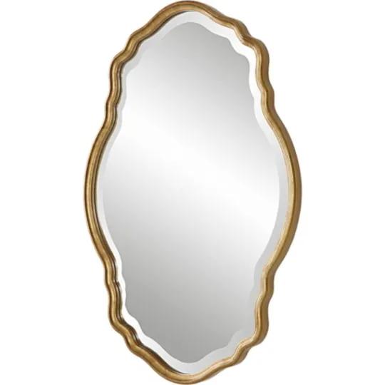 Kirkland's Home Gold Curved Beveled Frame Mirror- Decorative Mirrors
