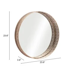 Kirkland's Home Gold Cutout Ancient Ring Framed Mirror- Framed Mirrors