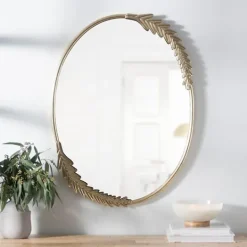 Kirkland's Home Gold Finish Oval Wreath Mirror- Decorative Mirrors