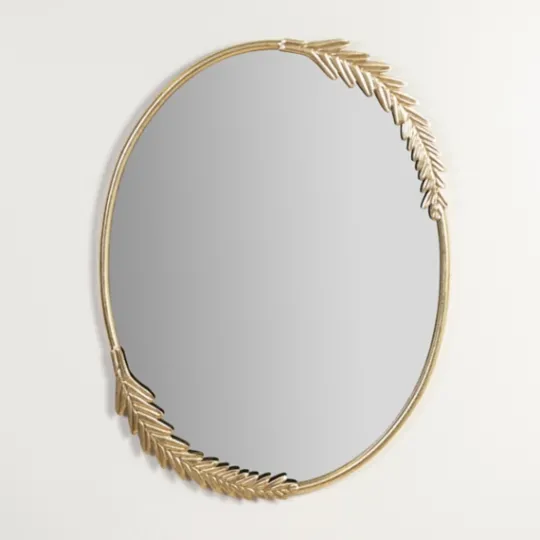 Kirkland's Home Gold Finish Oval Wreath Mirror- Decorative Mirrors