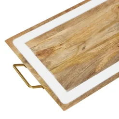 Kirkland's Home Gold Flat Enamel Trim 2-Pc. Decorative Tray Set- Decorative Trays