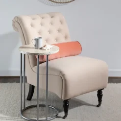 Kirkland's Home Gold Geometric Mosaic Capiz And Metal C-Table- Accent & End Tables