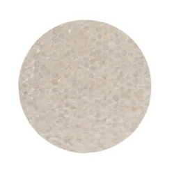 Kirkland's Home Gold Geometric Mosaic Capiz And Metal C-Table- Accent & End Tables