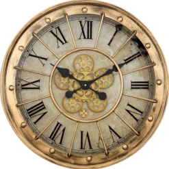 Kirkland's Home Gold Gilded Frame Round Wall Clock- Clocks