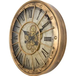 Kirkland's Home Gold Gilded Frame Round Wall Clock- Clocks