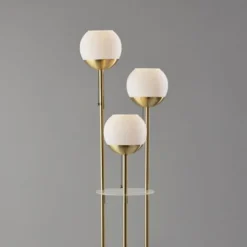 Kirkland's Home Gold Globe 3-Light Shelf Floor Lamp- Floor Lamps