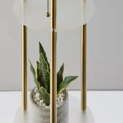 Kirkland's Home Gold Globe 3-Light Shelf Floor Lamp- Floor Lamps