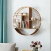 Kirkland's Home Gold Industrial Circular Metal Shelf- Shelves