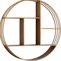 Kirkland's Home Gold Industrial Circular Metal Shelf- Shelves