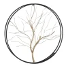 Kirkland's Home Gold Iron Leaf-Less Tree Round Frame Wall Plaque- Wall Plaques