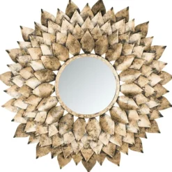 Kirkland's Home Gold Iron Sunburst Round Frame Mirror- Decorative Mirrors